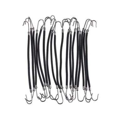 IUAQDP 36 Pieces Elastic Hair Ties with Hook Clips - Ponytail Holders, Rubber Bungee Hair Bands for Thick Hair Styling for Women and Girls, Black