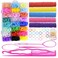 Hair Accessories for Girls, 24 Colors(about 2000Pcs) Mini Rubber Bands with 100pcs Small Cotton Toddler Hair Ties, 5Pcs Square Colorful Ponytail Elastic Hair Ties and 4 Hair Styling Tools