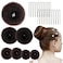Hair Donut Bun Maker Kit - Updos Sock for Long Hair, Bun Holder with Hair Clips (1 Extra Large, 2 Large, 2 Medium, 2 Small)