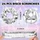 Lyrow 24 Pcs Disco Ball Sequin Hair Scrunchies Last Disco Bachelorette Party Favors Silver Metallic Hair Bobbles Elastics Ponytail Holders Mirror Ball Retro 70s 80s 90s Party Bridal Shower