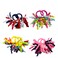 Pack of 18 Mix Color Boutique Girls' Curly Korker Bow Hair Ties