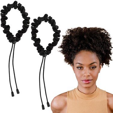 2Pcs Adjustable Hair Ties, Hair Ties for Thick, Length and Lock Hair Stretcher, Thick Ties for Buns, Soft Locs, Dreads, Curly Hair&amp;Afro Puffs