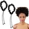 2Pcs Adjustable Hair Ties, Hair Ties for Thick, Length and Lock Hair Stretcher, Thick Ties for Buns, Soft Locs, Dreads, Curly Hair&amp;Afro Puffs