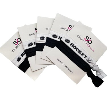 Ice Hockey Hair Accessories, Girls Hockey Hair Ties, Hockey Gift, No Crease Hockey Hair Elastics Set, Gift for Girl Hockey Players, Team Gifts