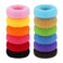 Boobeen 12 Pack Large Hair Elastics - Seamless Coloured Stretch Rubber Bands for Thick Curly Hair, Ponytail Holders for Women