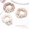 Fashey Pearl Hair Ties Elastic Ponytail Holder Satin Hair Scrunchies Beaded Set Hairbands Simple Hair Accessories for Women(Pack of 3）