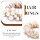 Fashey Pearl Hair Ties Elastic Ponytail Holder Satin Hair Scrunchies Beaded Set Hairbands Simple Hair Accessories for Women(Pack of 3）