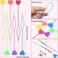 6 Pcs Hair Beader Tool for Braids 1000 Pcs Mini Rubber Bands Quick Beader Automatic Hair Braiding Tool Ponytail(Delicate Colors)