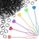 6 Pcs Hair Beader Tool for Braids 1000 Pcs Mini Rubber Bands Quick Beader Automatic Hair Braiding Tool Ponytail(Delicate Colors)