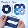 Whaline 10Pcs Blue Hair Ponytail Holders Bulk Hair Scrunchies Elastic Hair Bands Gradient Blue Satin Fabric Hair Ties for Women Girls Teens Hair Accessories Party Gift Favors