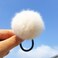 ECYC Pom Hair Ties, 2 Pcs Pom Pom Elastic Hair Ties Cute Pompom Hair Bands Fluffy Ponytail Holders for Women and Girls, White