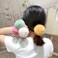 ECYC Pom Hair Ties, 2 Pcs Pom Pom Elastic Hair Ties Cute Pompom Hair Bands Fluffy Ponytail Holders for Women and Girls, White