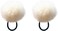 ECYC Pom Hair Ties, 2 Pcs Pom Pom Elastic Hair Ties Cute Pompom Hair Bands Fluffy Ponytail Holders for Women and Girls, White