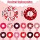 WILLBOND 24 Pieces Valentine's Day Hair Scrunchies Hearts Soft Elastic Bands Ponytail Holder Hair Tie for Women Girls Accessories, 12 Colors, 3.15 Inch, 3.94 Inch(Classic Pattern)