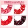 WILLBOND 24 Pieces Valentine's Day Hair Scrunchies Hearts Soft Elastic Bands Ponytail Holder Hair Tie for Women Girls Accessories, 12 Colors, 3.15 Inch, 3.94 Inch(Classic Pattern)