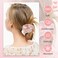 6 Pieces Satin Scrunchies for Women Girls - Elastic Ponytail Holders, Cute Big Hair Ties, No Hurt Hair Accessories (Pink Color, Medium)