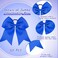 50 Pcs 8'' Large Cheer Hair Bows Blue Cheerleading Hair Bows Ties Ponytail Holder Elastic Band Boutique Hair Accessories for Teen Girls High School College Softball Competition Sports