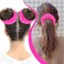 2 Pcs Hot Pink Scrunchies, Pom Pom Hair Ties Faux Rabbit Fur Fuzzy Scrunchies Fluffy Ponytail Holders Hair Accessories for Girls Women (Hot Pink)