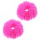 2 Pcs Hot Pink Scrunchies, Pom Pom Hair Ties Faux Rabbit Fur Fuzzy Scrunchies Fluffy Ponytail Holders Hair Accessories for Girls Women (Hot Pink)