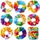Toulite 24 Pieces Tie Dye Hair Scrunchies Bulk Colorful Tie Dye Hair Scrunchies Accessories Rainbow Elastic Ponytail Holder Bands for Women Girls Party Favors