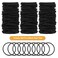 500 Pcs Hair Ties Bulk for Thick Non Metal Hair Elastics Rubber Bands Ponytail Holders for Women Men Straight Thick Curly(Black)