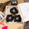 Taiyin 24 Pieces Shiny Metallic Scrunchie Solid Scrunchies Hair Ties Hair Elastics Accessories Elastic Band for Women Gym Dance Cheerleading Softball Volleyball Baseball Team(Black)