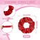 Taiyin 24 Pieces Shiny Metallic Scrunchie Solid Scrunchies Hair Ties Hair Elastics Accessories Elastic Band for Women Gym Dance Cheerleading Softball Volleyball Baseball Team(Red)
