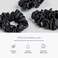 Fishers Finery 25 Momme 100% Pure Mulberry Silk Large Scrunchies, Hair Ties (Black, 3 Pk)