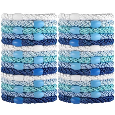 Funtopia High Elastic Hair Bands - 30 Pcs No Crease Soft Ponytail Holders &amp; Sports Hair Ties for Thick Hair