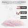 Hair Rubber Bands Set - 1000 Pcs Small Elastics with Topsy Braiding Tools for Kids and Girls - Clear Pink