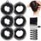 KESAPLAN 6PCS Bun Hair Nets Set Reusable Elastic Mesh Bun Cover for Ballerina Dancer Bank Clerk Nurse Hair Fixing Black Stretch Lace Hair Accessories Headwear for Women Girls Mixed Style (Medium)