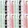 GORGECRAFT 24PCS Printed Glitter Hair Ties Knotted Elastics Ponytail Holders Ocean Theme No Crease Elastic Ribbon Band Ribbon Crease Free Hand Twist Bracelet Accessories for Women