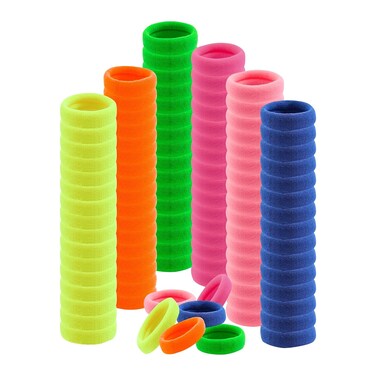 150PCS Hair Ties no Damage - Rainbow Rubber Bands for Hair, Elastics Hair Bands for Thick &amp; Curly Hair, Ponytail Holders(2cm Diameter)