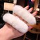 2 PCS Furry Scrunchies - Cute Faux Rabbit Fur Elastic Hair Ties, Bobbles, Ponytail Holders for Girls and Women (Off-white)
