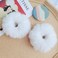 2 PCS Furry Scrunchies - Cute Faux Rabbit Fur Elastic Hair Ties, Bobbles, Ponytail Holders for Girls and Women (Off-white)