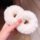 2 PCS Furry Scrunchies - Cute Faux Rabbit Fur Elastic Hair Ties, Bobbles, Ponytail Holders for Girls and Women (Off-white)