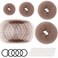 FANDAMEI Hair Donut Bun Maker Kit - 4 Hair Bun Maker, 20 Invisible Hair Nets for Buns, 5 Elastics, 20 Bobby Pins, Bun Nets for Ballet girls,Hair Donuts for Buns - Tan Brown