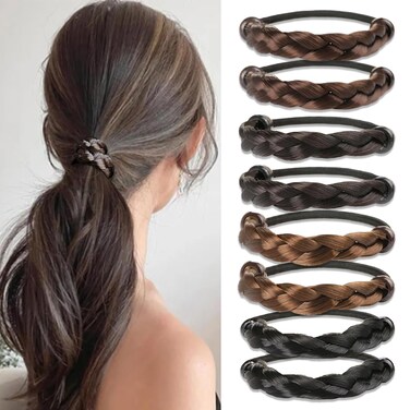 8 Pcs Hair Ties Wig Braided Hair Elastic Rope Ponytail Holders Multicolor Hair Bands for Women Daily Hair Accessories Shower Makeup Styling Tools