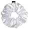 Jumbo Oversized XL Satin Scrunchies for Women Girls, Frizz Prevention, Sleep Hair Holder, Large Elastic Ties Band for Ponytail Bun, Hair Ties for Breakage Prevention - White