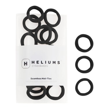 Heliums Small Soft Hair Ties - Black - 1 Inch Mini Nylon Bands, No Damage Ponytail Holders for Kids, Braids, and Thin Hair - 30 Count