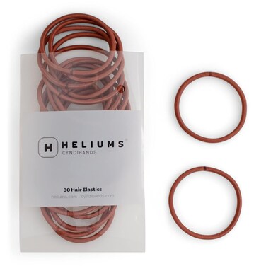 Heliums Large Hair Ties - Auburn - 30 Pack, 2.25 Inch Thick Ponytail Holders, 4mm Hair Elastics
