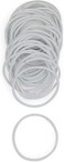 Heliums Thin Hair Elastics - White - 2mm Ties for Thin Hair, 1.75 Inch, Medium Hold No Damage Ponytail Holders - 40 Count