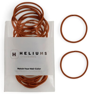 Heliums Thin Hair Elastics - Copper - 2mm Ties for Thin Hair, 1.75 Inch, Medium Hold No Damage Ponytail Holders - 40 Count