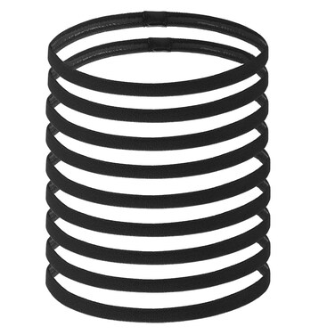 Hexchasty 9pcs Elastic Thin Headbands for Women Stretchy Skinny Headbands Sports Athletic Hair Bands for Women Men Girls Boys Teen Black