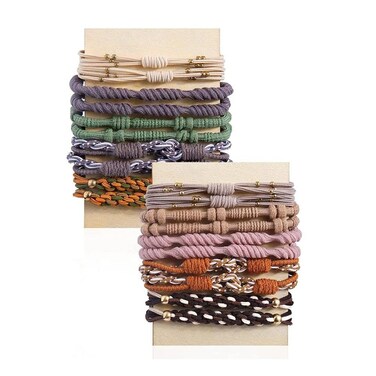 20 Pcs Boho Hair Ties Bracelets for Women Girls, Bracelet Hair Ties, Elastic Hair Ties No Damage for Thick Hair/Pony Tails