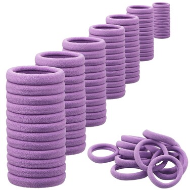 Antye 100Pcs Hair Ties Any Fit No Damage Seamless Elastic Ponytail Holders for Thick or Thin Hair, No Snag, Dent or Breakage, Suitable for Baseball &amp; Tennis (Lavender Purple)