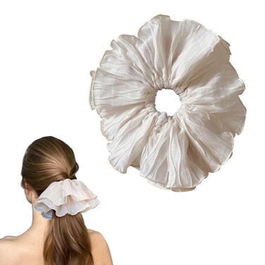AEGYPIUS Large Scrunchies for Women, 9 In White Scrunchie Big Scrunchies for Women, White Scrunchies Extra Large Scrunchies for Women Jumbo Scrunchies Big Scrunchie Large Hair Scrunchies Big Scrunchie