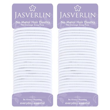 White Thick Hair Ties 5mm Large Ponytail Holders for Women Girls Men Curly Texture Rubber Bands Durable Stretchy Nylon Hair Elastics for Braids 48 Count