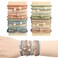 Juome 20Pcs Bracelet Hair Ties, 5 Styles Boho Hair Ties for Women/Girls Ponytail Holders, No Damage Rubber Band Hair Elastics for Thick Hair (4 Colors)