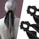 2 Pcs Knotted Bow Satin Hair Scrunchie Hair Scarf with Tail Hair Scrunchies Elastic Hair Scarf Ponytail Holder for Women and Girls (Black)
